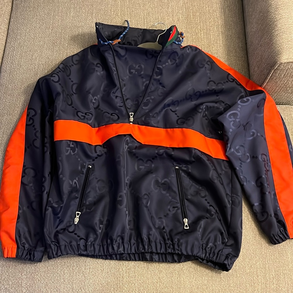 Gucci Nylon hooded jacket, Jumbo GG